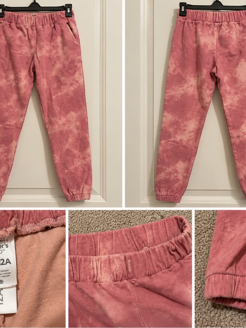 Carter's Pink Tie-Dye Elastic Waist Joggers